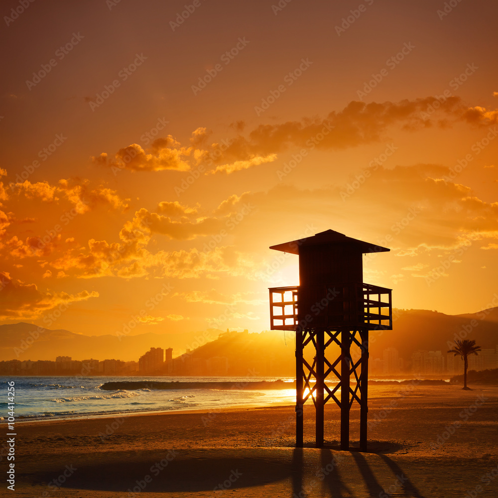 Cullera Playa los Olivos beach sunset in Valencia Cullera Playa los Olivos beach sunset in Valencia