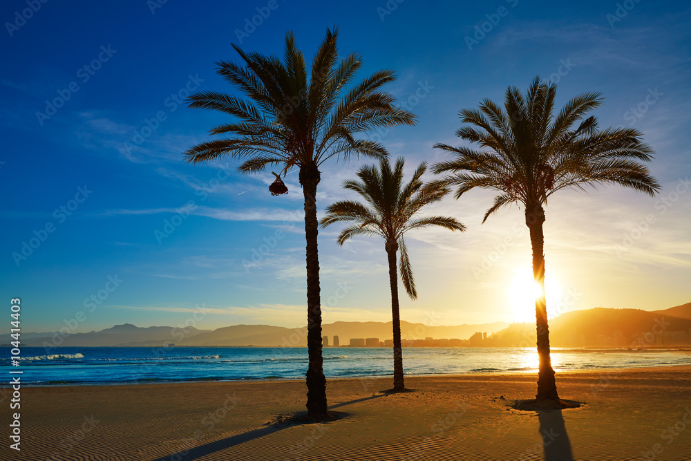 Fototapeta premium Cullera Playa los Olivos beach sunset in Valencia