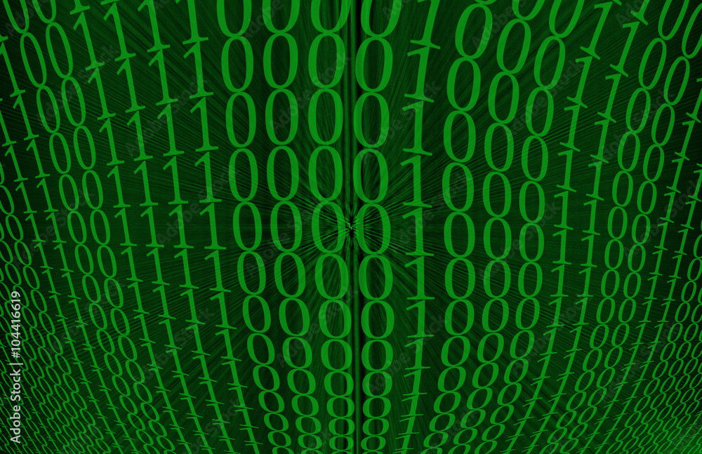 Fototapeta premium An abstract green binary code design.