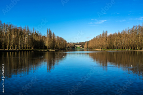 Grand Canal in Parc Sceaux. Chateau de Sceaux, Paris, France.