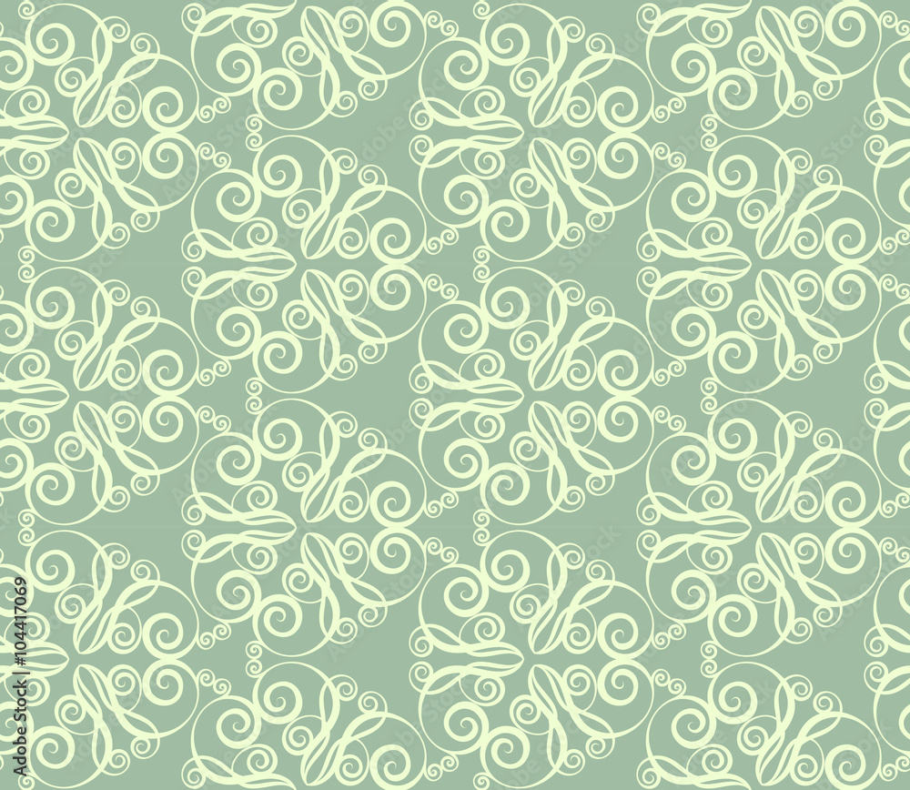 Abstract curly seamless pattern