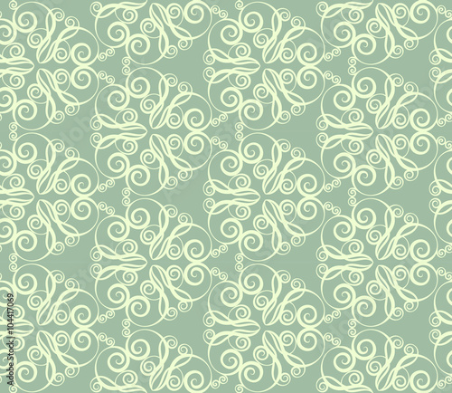 Abstract curly seamless pattern