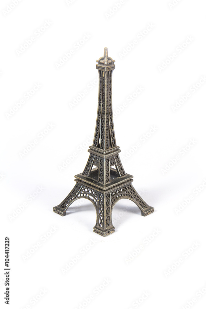Little Toy Eiffel Tower On White Background
