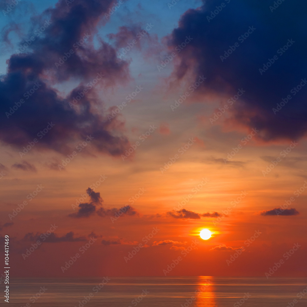 Stunning Beautiful Sunrise over the sea
