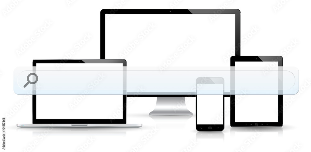 Modern devices with empty web bar Modern devices with empty web bar