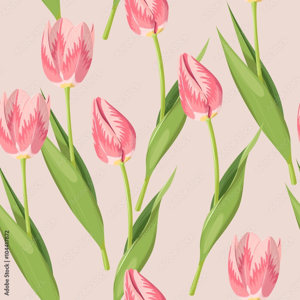 Obraz premium Vintage tulip seamless
