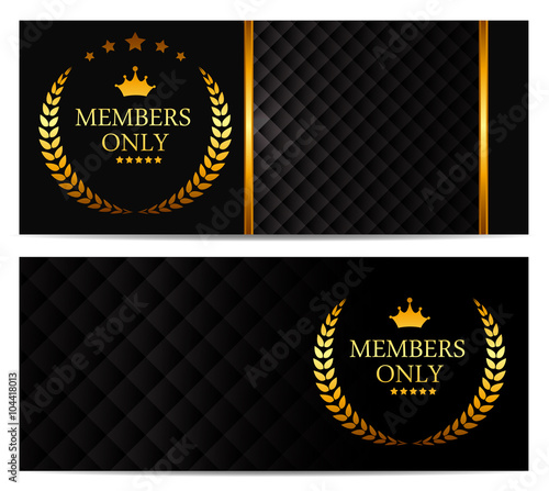 VIP Members Card Set Vector Illustration