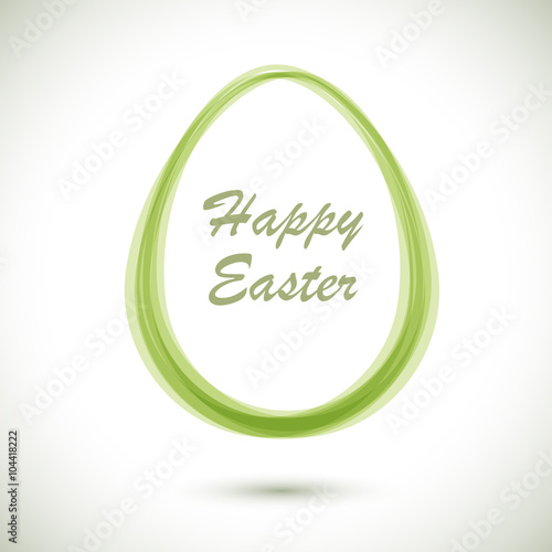 Modern Ester card with egg shaped frame vector template.