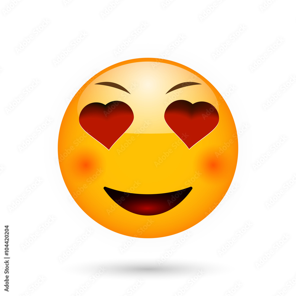 Fototapeta premium In love emoticon. Isolated vector illustration on white background