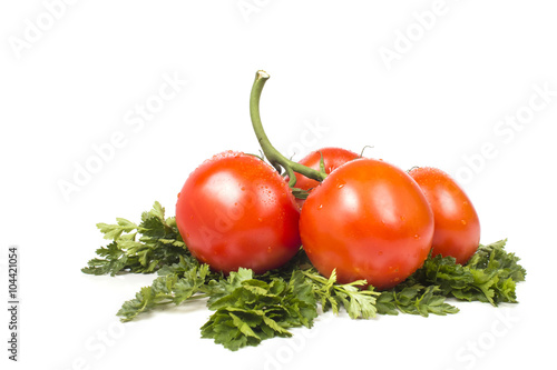 ripe tomatoes with parsley