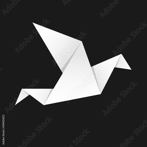 Origami bird vector illustration. Template for your logo design. Background polygon style. Paper bird