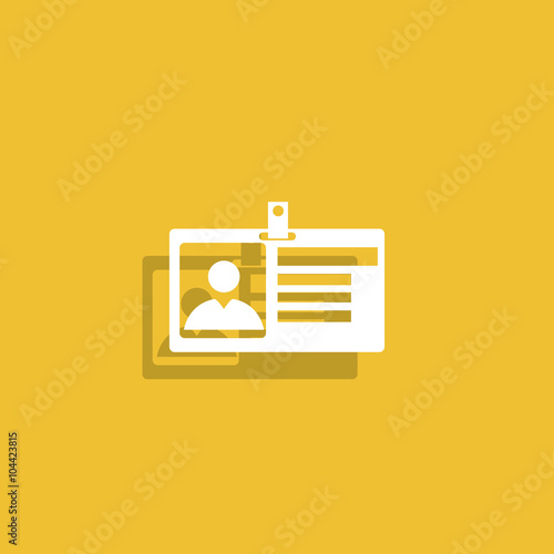 Identification card icon. Flat design style.