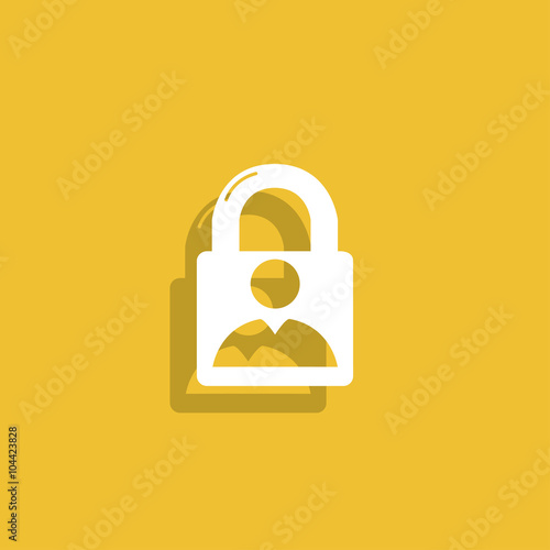 lock icon. Flat design style.