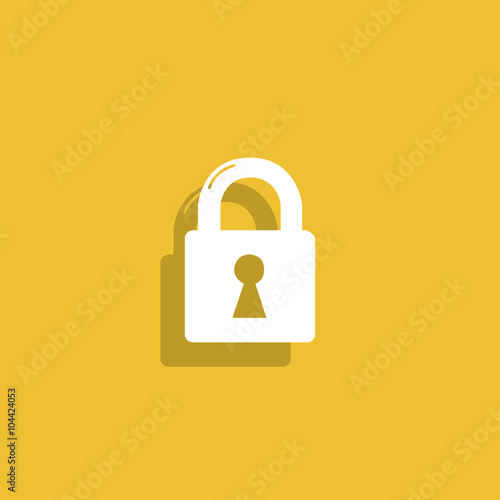 lock icon. Flat design style.