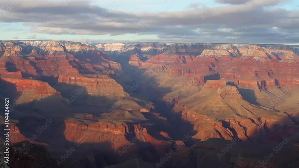Grand Canyon rim at sunrise or sunset in winter. Grand Canyon rim at sunrise or sunset in winter.