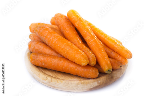 Organic Carrots isolated on white background