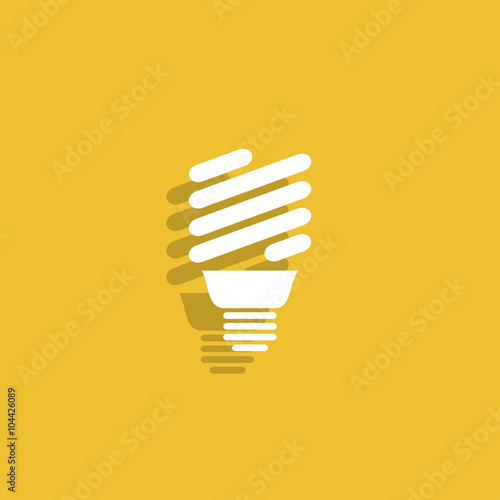 Vector energy saving fluorescent light bulb icon