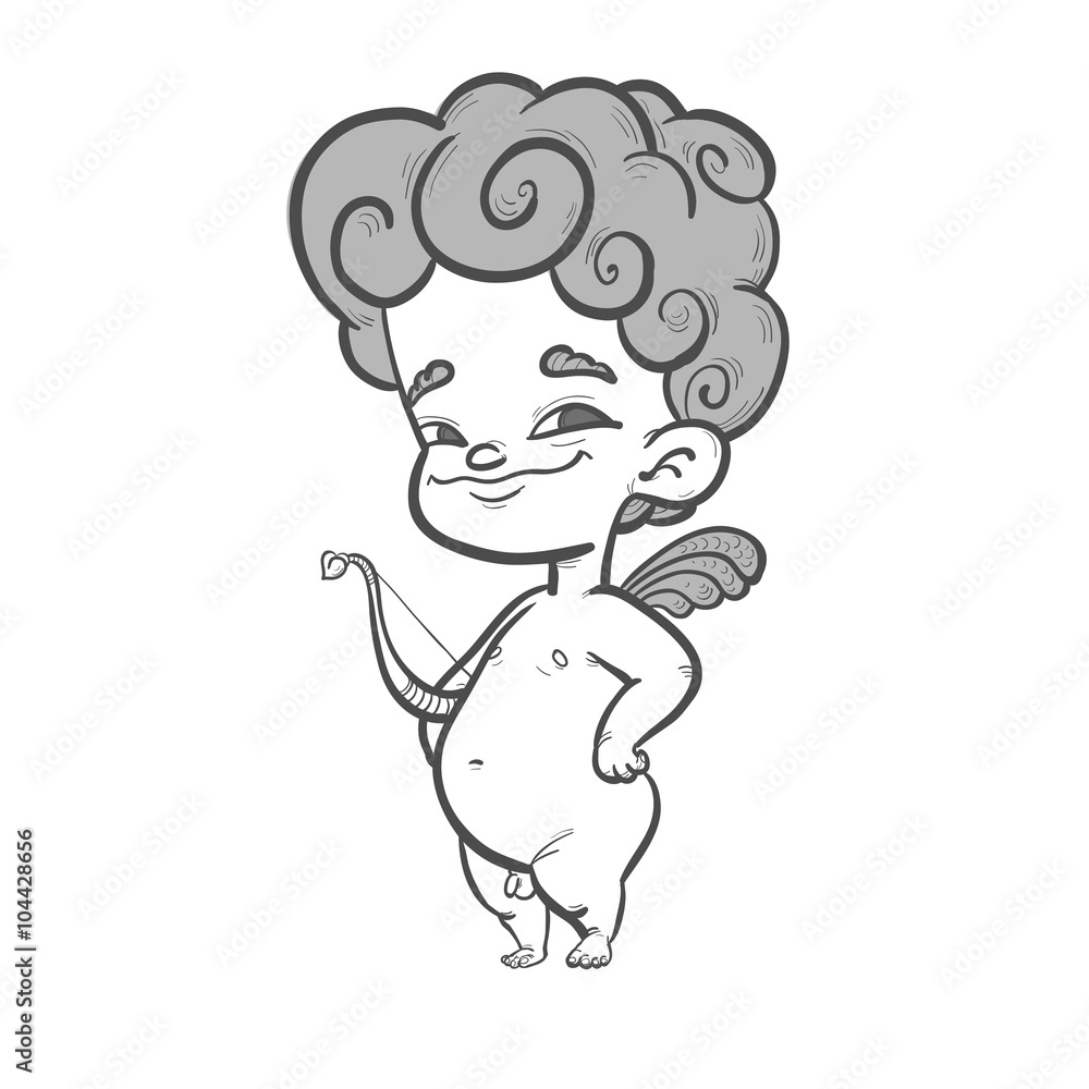 Funny Cupid with bow Funny Cupid with bow