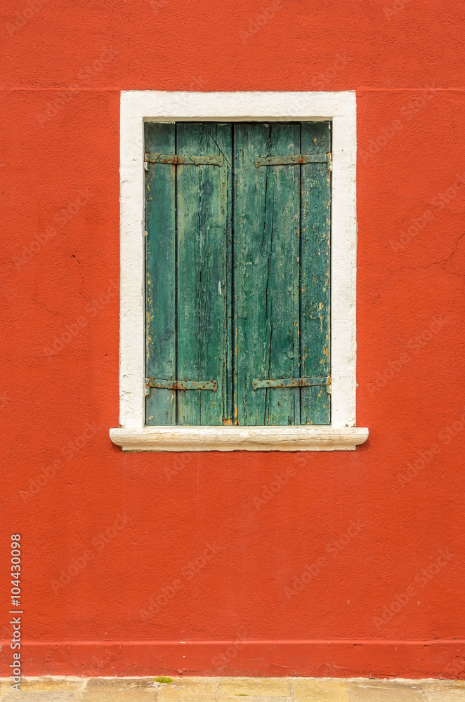 Old colourful window in Italy