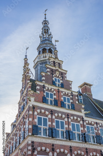 Top of the historical town hall in Franeker