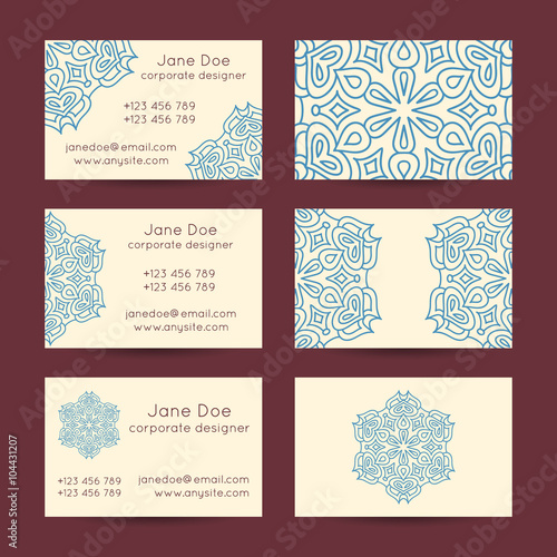 Vector set of vintage business card template designs.