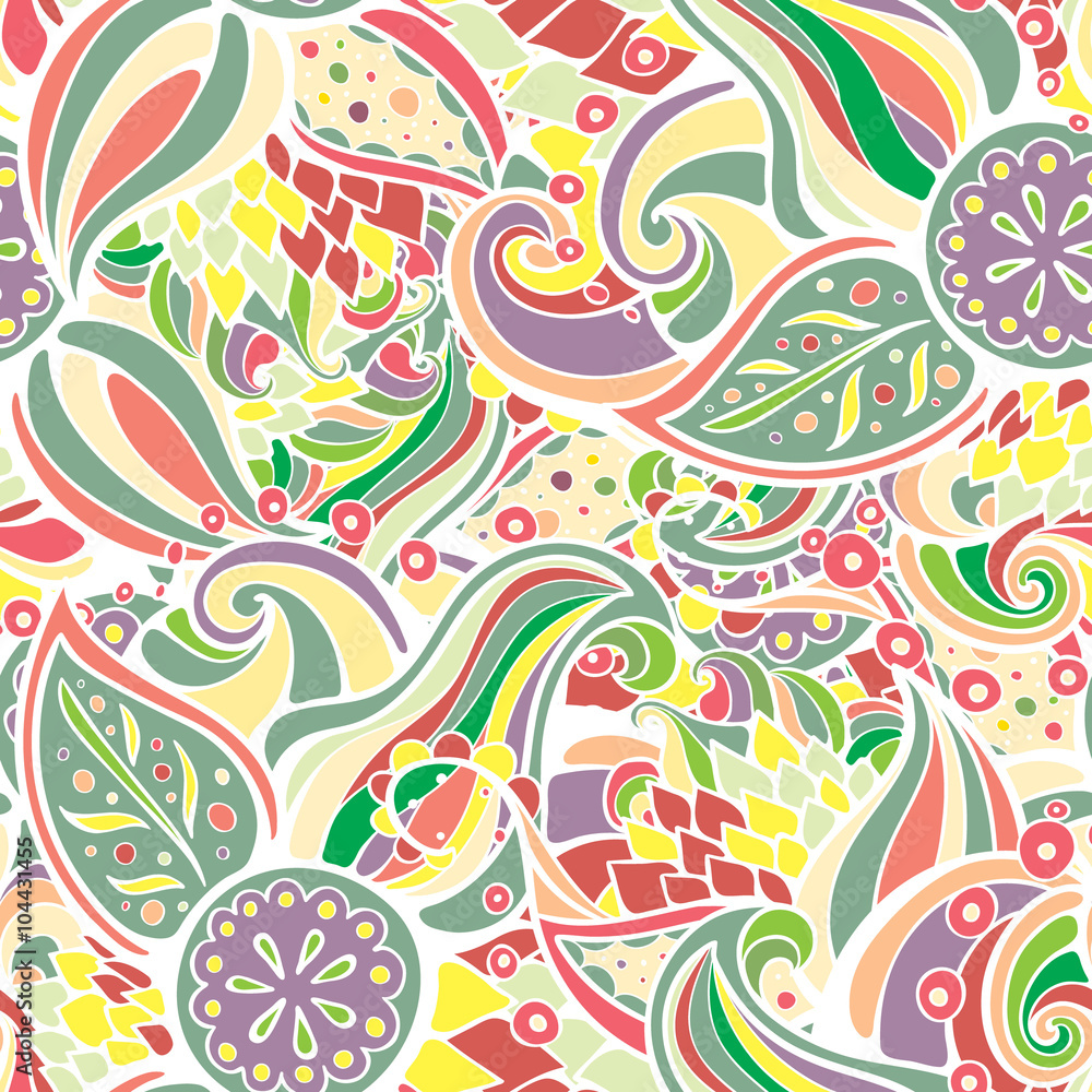 Vector doodle pattern. Abstract doodle pattern hand drawn for textile design, web design, wallpapers and backgrounds. Paisley template.