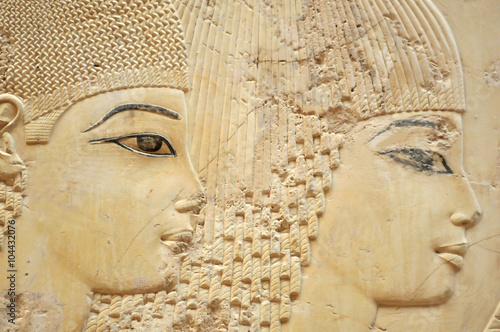 young couple. Ancient Egyptian sculpture from the tomb of Ramos