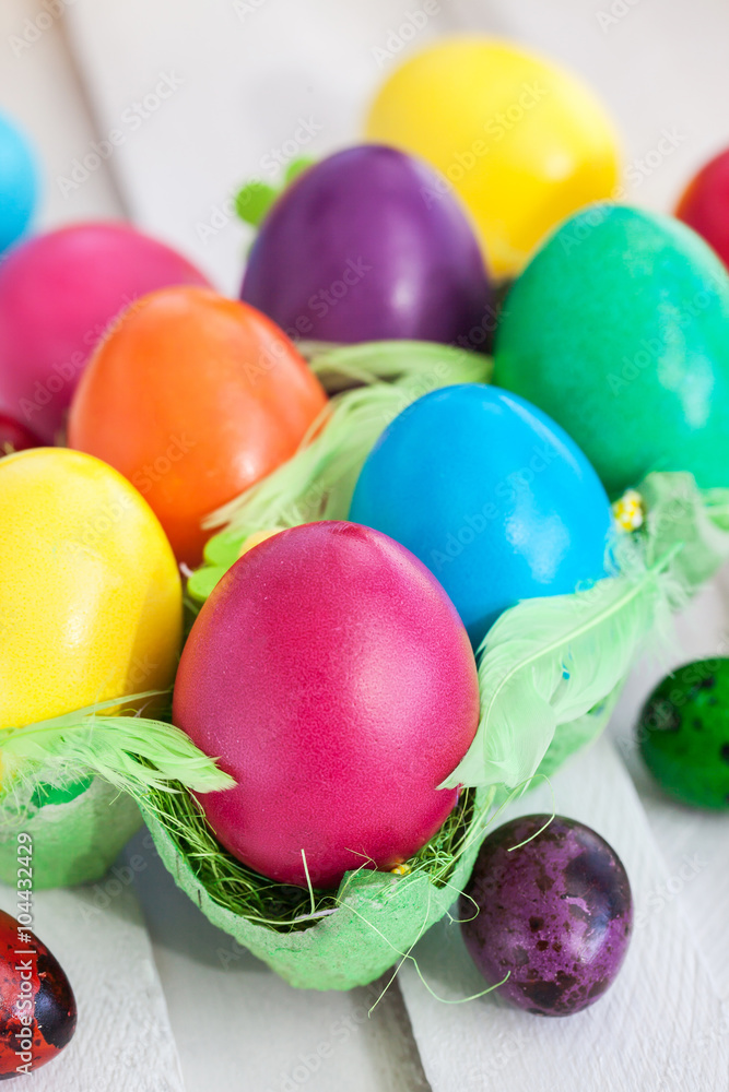 Fototapeta Colorful painted Easter eggs
