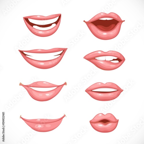 Female lips in nature colors isolated on a white background