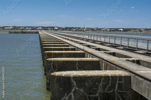 The Barrage and Lock at Goolwa, South Australia photo