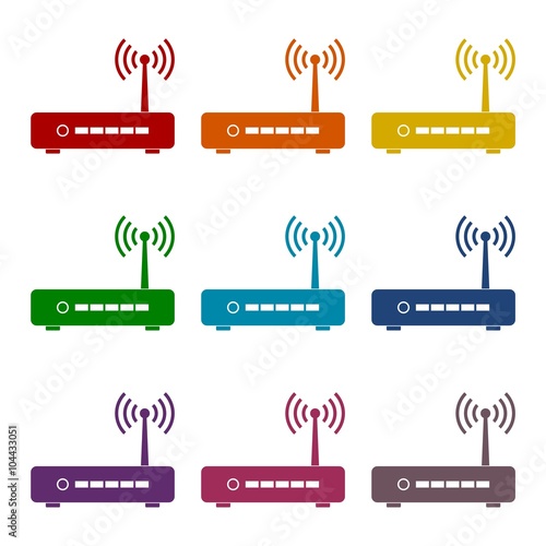 Router icons set