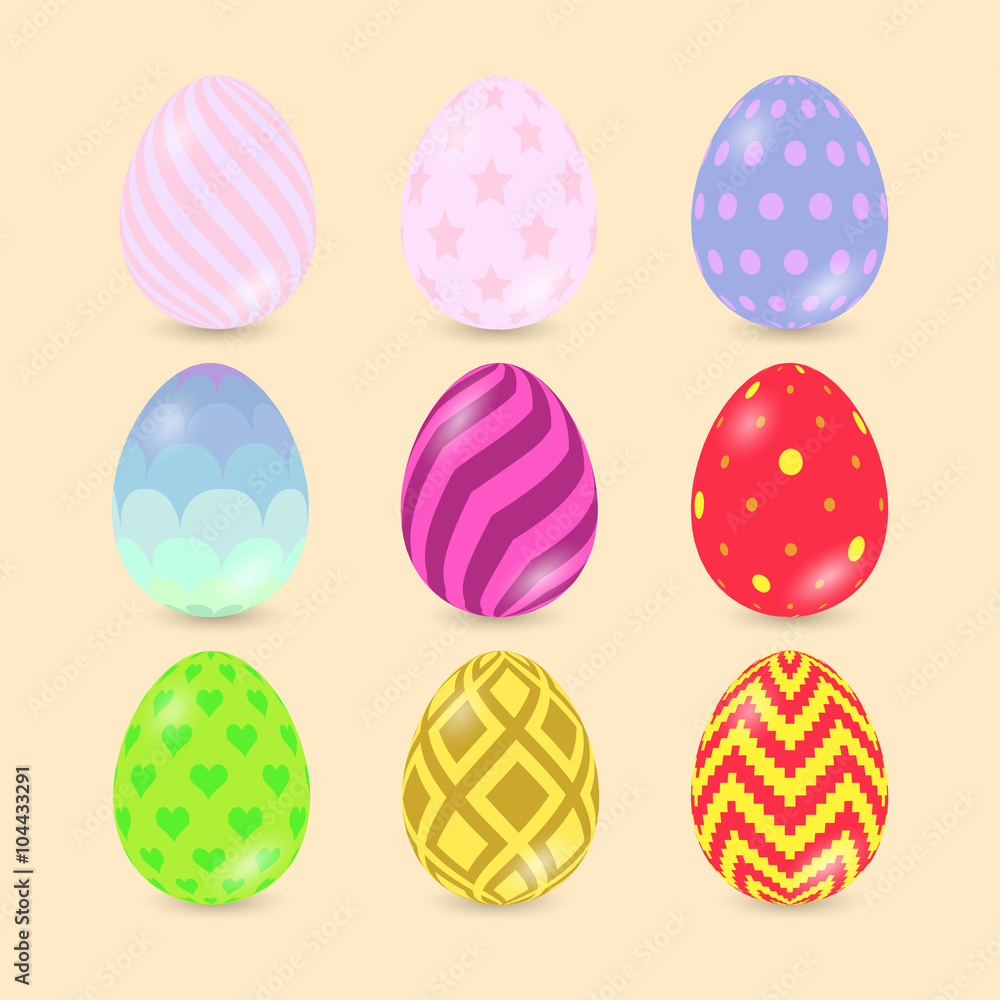 Easter Eggs icons isolated on background, Vector illustration