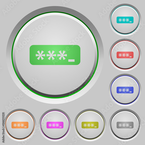 Password typing push buttons