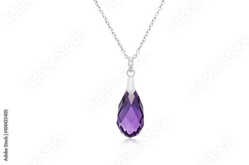 Gorgeous Amethyst Briolette Pendant in Silver