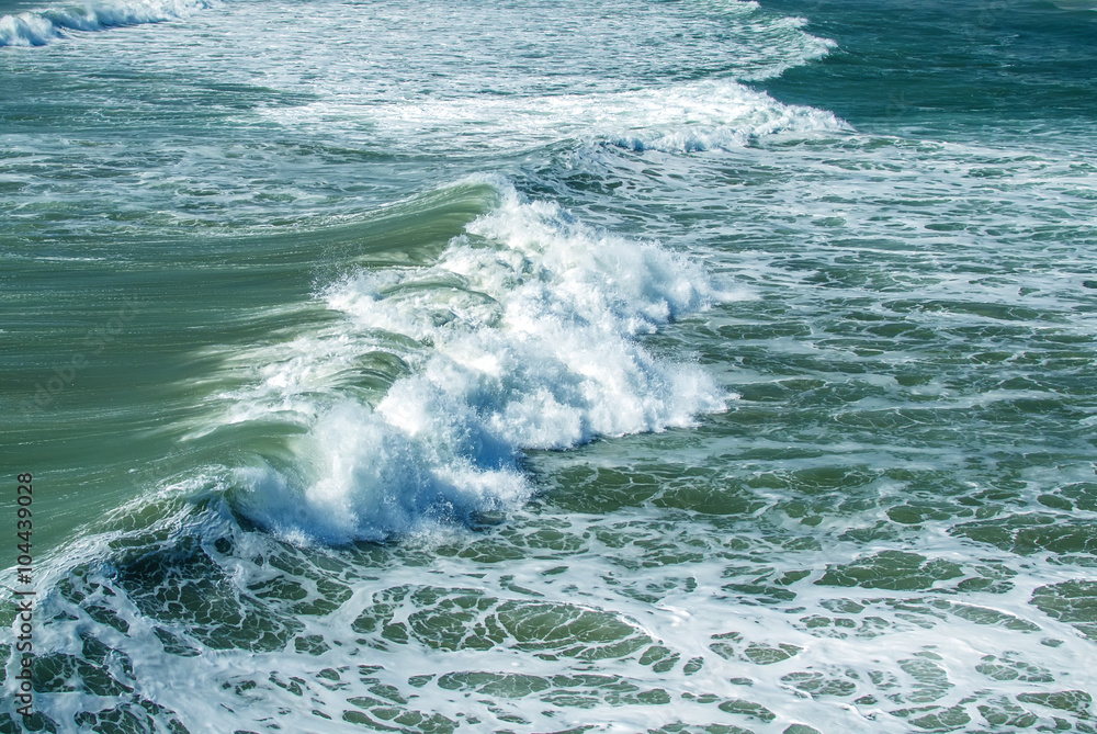 Turbulent water of breaking ocean waves Turbulent water of breaking ocean waves