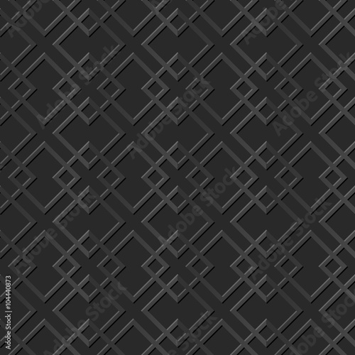 Seamless 3D elegant dark paper art pattern 277 Square Check 