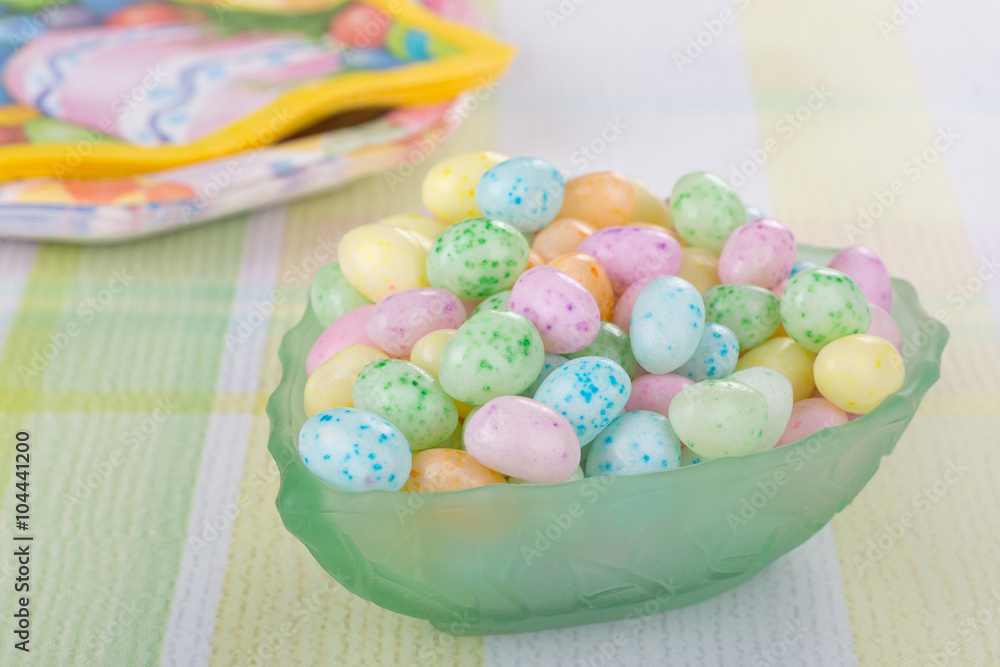 Fototapeta premium Jelly Bean Easter Candy in a Bowl