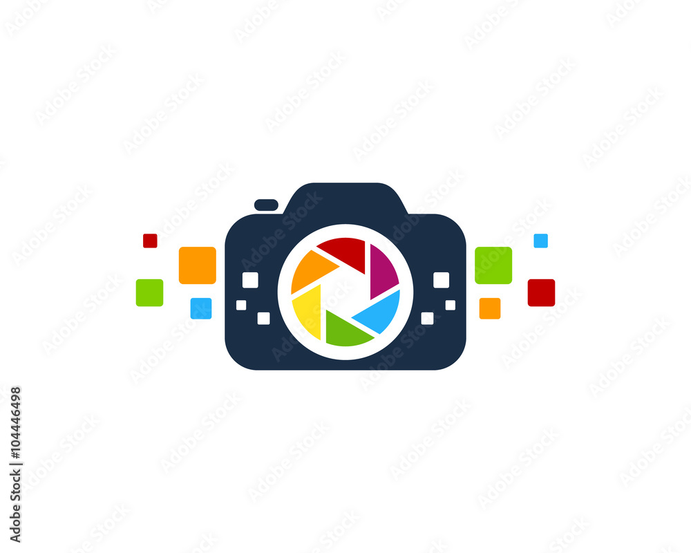 Camera Pixels Logo Design Template Stock Vector | Adobe Stock