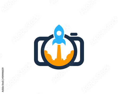 Camera Rocket Photography Logo Design Template