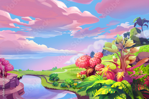 Obraz na płótnie Kreatywna ilustracja i innowacyjna sztuka: Silent Hill. Realistyczne fantastyczne grafiki w stylu kreskówek sceny, tapety, tło historia, projekt karty