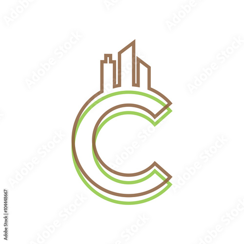 C logo building town