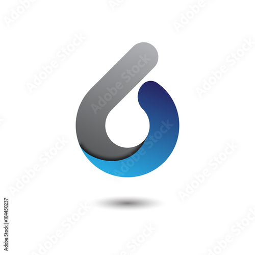 b logo icon blue silver