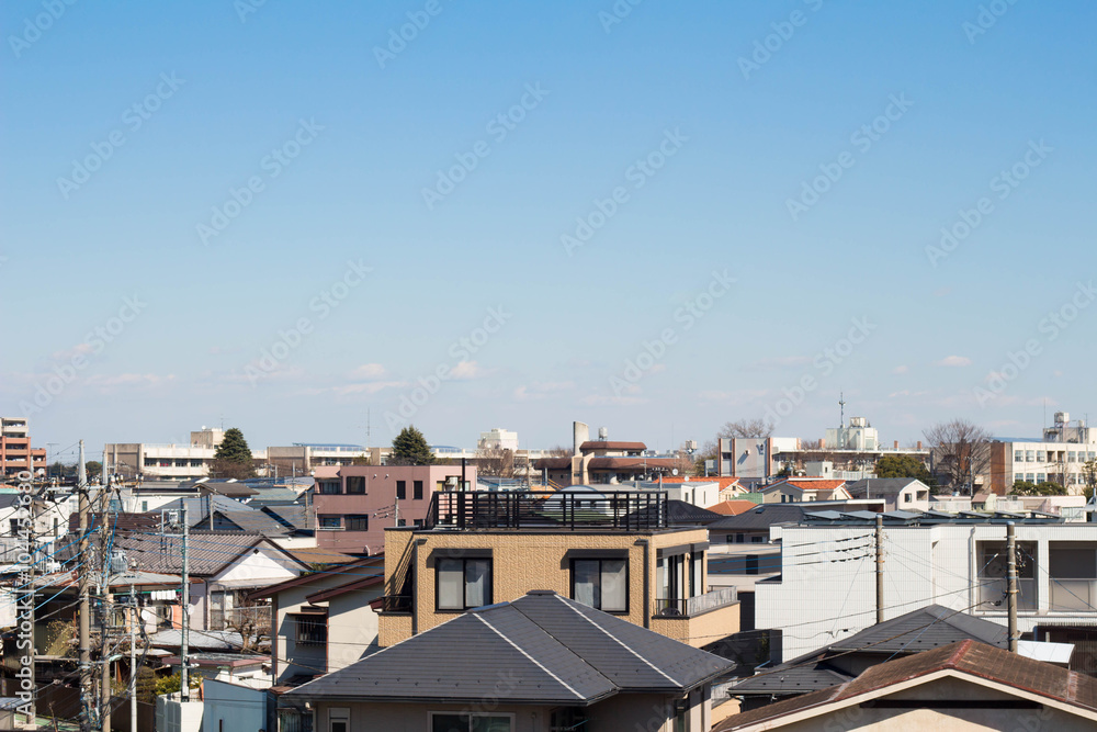 Saitama City of town and the sky