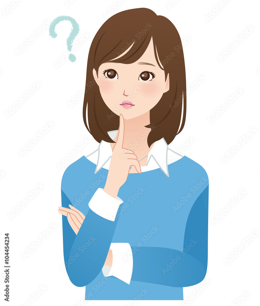 女性 疑問 ポーズ 表情 女性 疑問 ポーズ 表情
