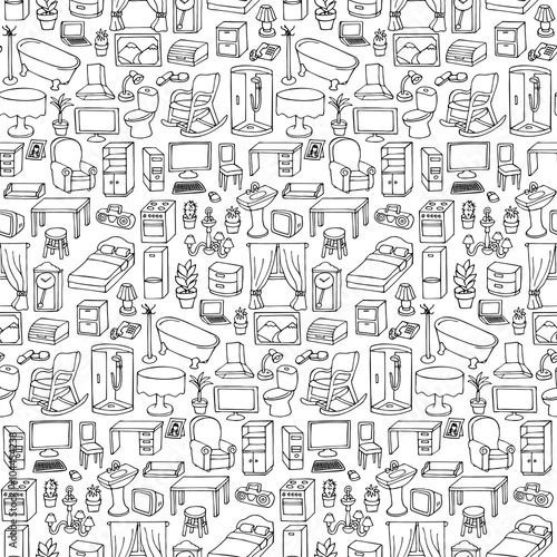 Home Furniture Seamless Pattern