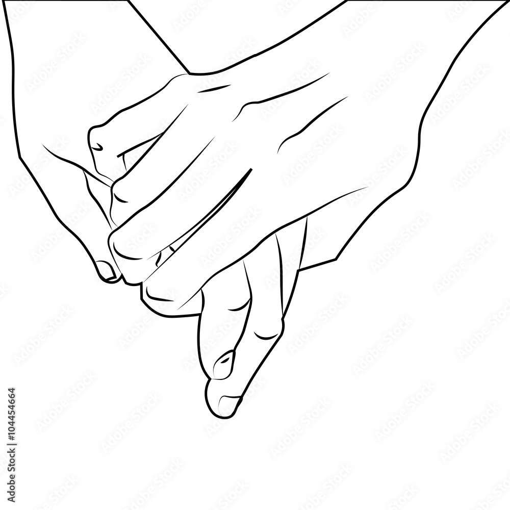 Hands of lovers. Vector illustration Hands of lovers. Vector illustration