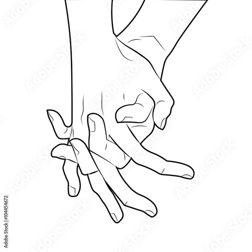 Hands of lovers. Vector illustration