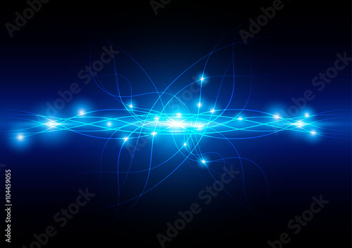 Vector illustration of abstract background with line blue light