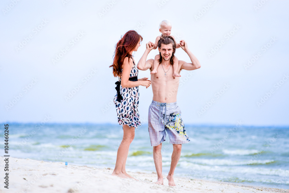 Happy family by the sea Happy family by the sea