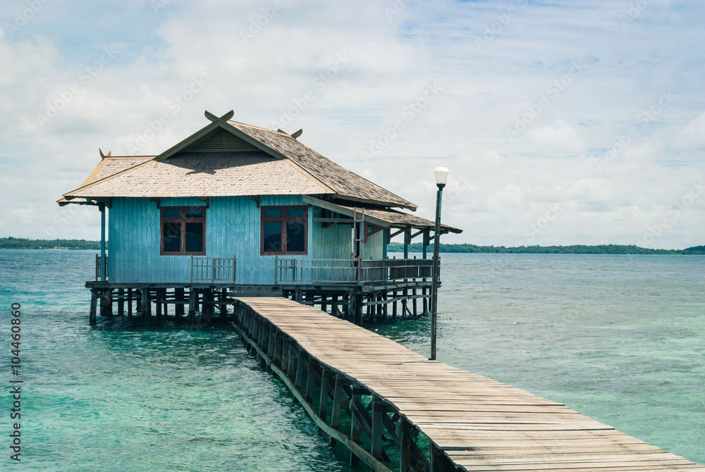 A stilt house on Pulau Tengah island, Karimunjawa, Indonesia. A stilt house on Pulau Tengah island, Karimunjawa, Indonesia.